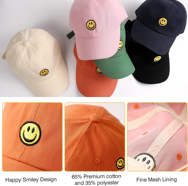 SONMONY Store Smile Face Toddler Baseball Cap Boy Baseball Hats Kids Washed Funny Hats Adjustable Cute Caps for 3-12 Years… - Image 4